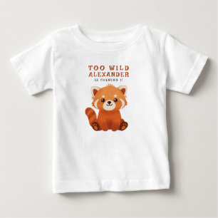 Camiseta Para Bebê Festa de 1º Aniversário do Panda Vermelho