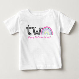 Camiseta Para Bebê Festa de 2º Aniversário da Garota Arco-Íris Radica