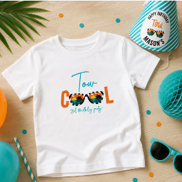 Camiseta Para Bebê Festa de 2º Aniversário do Two Cool Boy