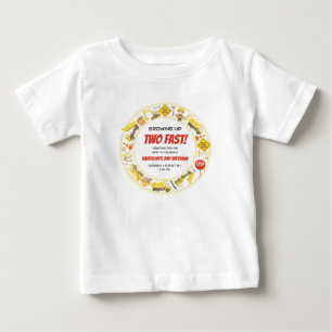Camiseta Para Bebê Festa de 2 Anos Aquarela Construção