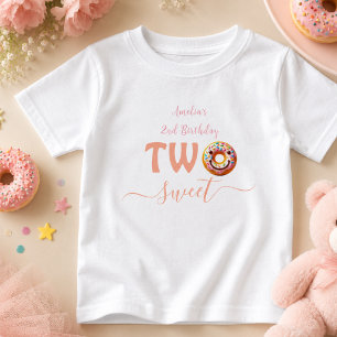 Camiseta Para Bebê Festa de 2 anos Two Sweet Donuts