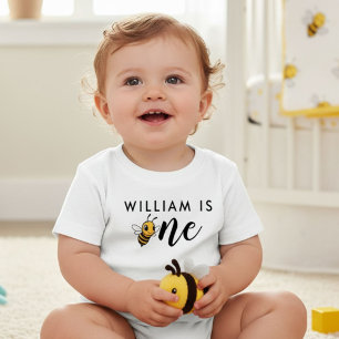 Camiseta Para Bebê Festa de aniversário 1rua Bee Day Baby T-Shirt