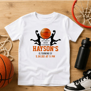 Camiseta Para Bebê festa de aniversário 5 de bola de laranja