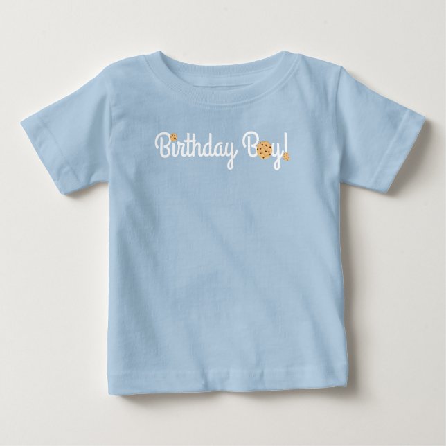 Camiseta Para Bebê Festa de aniversário Chip Cookie Chocolate (Frente)