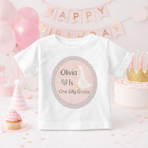 Camiseta Para Bebê Festa de Aniversário da Menina Ganso Boba de Xadre