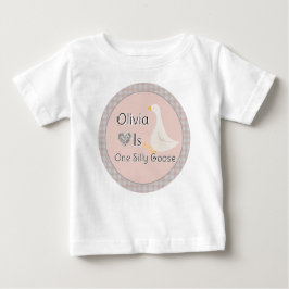 Camiseta Para Bebê Festa de Aniversário da Menina Ganso Tolo com Ging