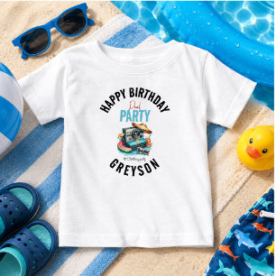 Camiseta Para Bebê Festa de Aniversário de 2 anos na Piscina de Verão