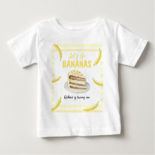 Camiseta Para Bebê Festa de aniversário de Bolo de Banana com Aquarel