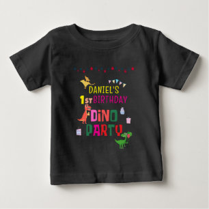 Camiseta Para Bebê Festa de aniversário de Dino Dinossaur Moderno e B