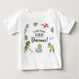 Camiseta Para Bebê Festa de Aniversário de Dinossauro