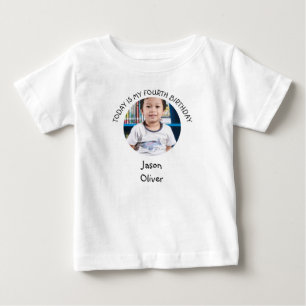 Camiseta Para Bebê Festa de aniversário de Fotografias Redondas do Qu