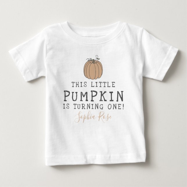 Camiseta Para Bebê Festa de aniversário de outono do Pequeno Pumpkin  (Frente)