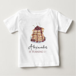 Camiseta Para Bebê Festa de Aniversário de Panquecas Aquarela