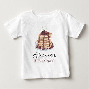 Camiseta Para Bebê Festa de aniversário de Panquecas de Aquarela