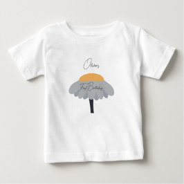 Camiseta Para Bebê Festa de Aniversário de Um Ano Flor de Camomila Pa