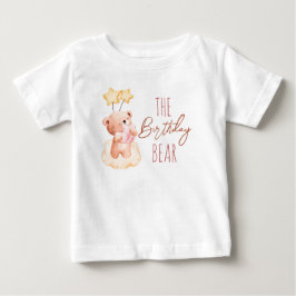 Camiseta Para Bebê Festa de aniversário de ursinho doce
