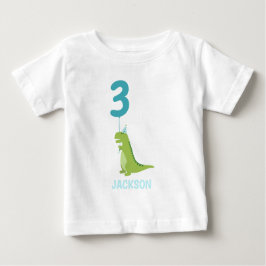 Camiseta Para Bebê Festa de aniversário do Dinossauro T-Rex