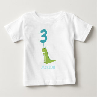 Camiseta Para Bebê Festa de aniversário do Dinossauro T-Rex