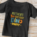 Camiseta Para Bebê Festa de aniversário do Moderno Cute Dino Dinosaur<br><div class="desc">Composto por tipografia manuscrita em sans serif divertida; dinossauros T-REX bonitos no fundo Este é projetado por Fornecimentos de Partido Selecionado,  exclusivo para Zazzle. Disponível aqui: http://www.zazzle.com/store/selectpartysupplies</div>
