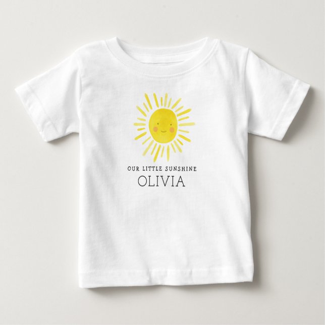 Camiseta Para Bebê Festa de Aniversário do Nosso Pequeno Sol  (Frente)