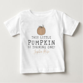 Camiseta Para Bebê Festa de aniversário do pequeno Pumpkin neutro