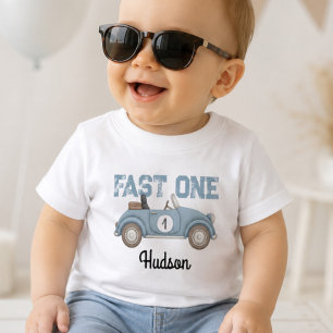 Camiseta Para Bebê Festa de Aniversário do Primeiro Volta ao Circuito