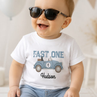 Camiseta Para Bebê Festa de Aniversário do Primeiro Volta ao Circuito