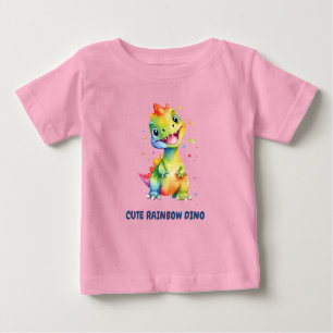 Camiseta Para Bebê Festa de Aniversário Feliz do Dinossauro Floral