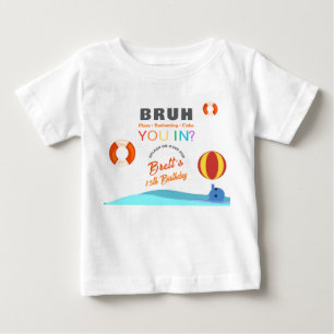 Camiseta Para Bebê Festa de Aniversário na Piscina do Cara