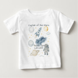 Camiseta Para Bebê Festa de Aniversário no Espaço Cósmico | Foguete &