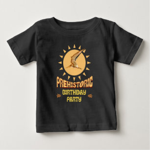 Camiseta Para Bebê Festa de Aniversário Pré-Histórica Pterodáctilo Di