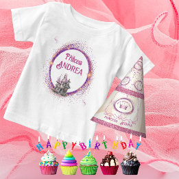 Camiseta Para Bebê Festa de aniversário Real da Princesa Convidada de