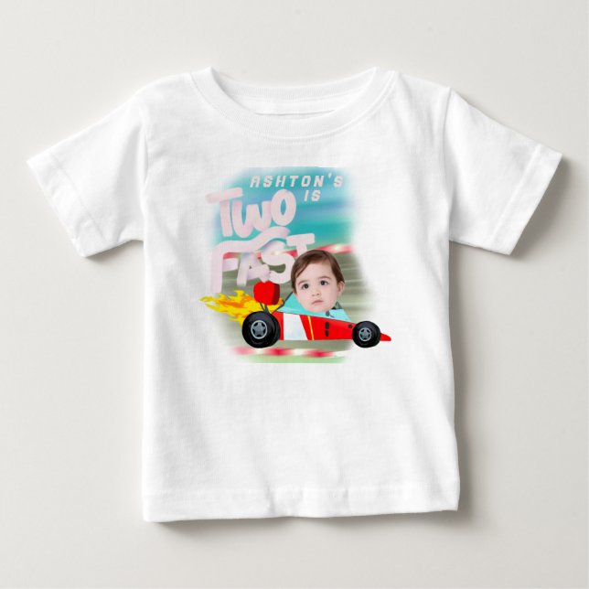 Camiseta Para Bebê Festa de Aniversário Two Fast (Frente)
