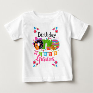 Camiseta Para Bebê Festa de Aniversário Um   Festa México 