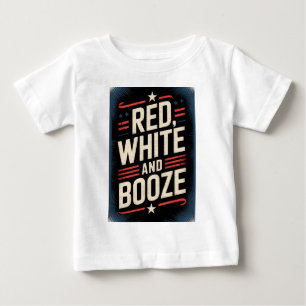 Camiseta Para Bebê Festa de Bebidas do Dia 4 de Julho Vermelho Bran