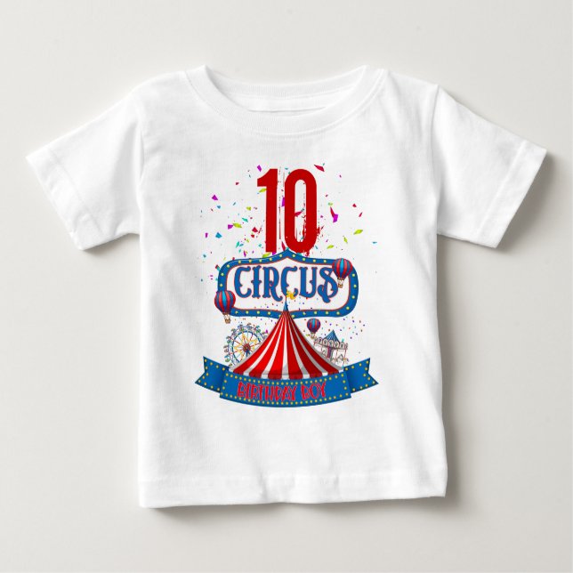 Camiseta Para Bebê Festa de Celebração do Circo de Carnaval Idade 5 C (Frente)