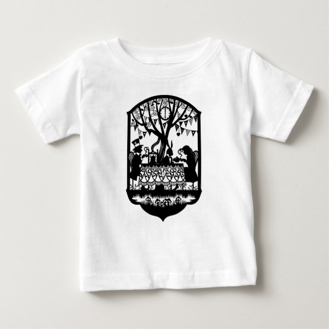 Camiseta Para Bebê Festa de chá Mad Hatters (Frente)