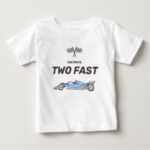Camiseta Para Bebê Festa de Dois Anos de Carro de Corrida Rápido para