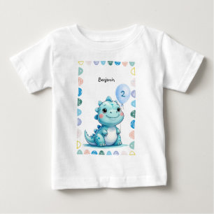 Camiseta Para Bebê Festa de Feliz Aniversário do Bonito Raio Dinossau