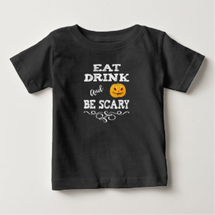 Camiseta Para Bebê Festa de Halloween Coma, Beba & Seja Assustador Ro