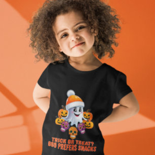 Camiseta Para Bebê Festa de Halloween de Trick ou Tratar Boo Engraçad