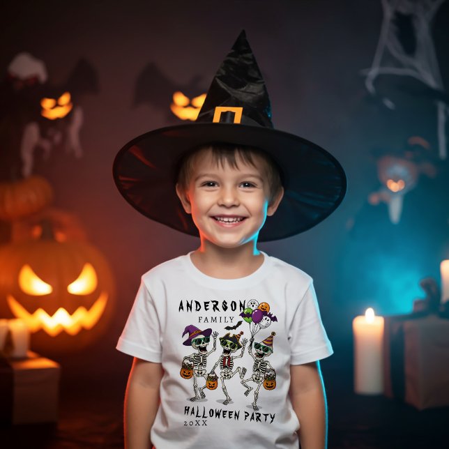 Camiseta Para Bebê Festa de Halloween do Nome Personalizado da Famíli (Criador carregado)