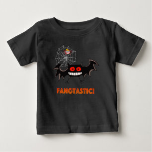 Camiseta Para Bebê Festa de Halloween Fangtástica Assustadora