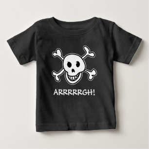 Camiseta Para Bebê Festa de Halloween, fantasia de crânio de pirata p