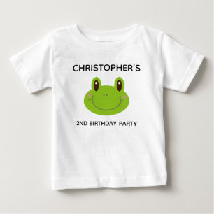 Camiseta Para Bebê Festa de Kids de Tema do Sapo do segundo aniversár