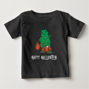 Camiseta Para Bebê Festa de outono do Dinossaur Halloween