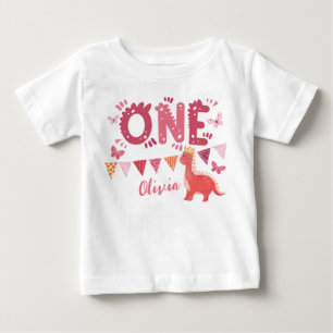 Camiseta Para Bebê Festa de primeiro aniversario Dinossauro
