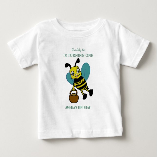 Camiseta Para Bebê Festa de primeiro aniversário personalizada (Frente)