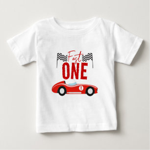 Camiseta Para Bebê Festa de primeiro aniversario Rápido de Um Carro