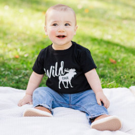Camiseta Para Bebê Festa de primeiro aniversario Selvagem de Uma Mose